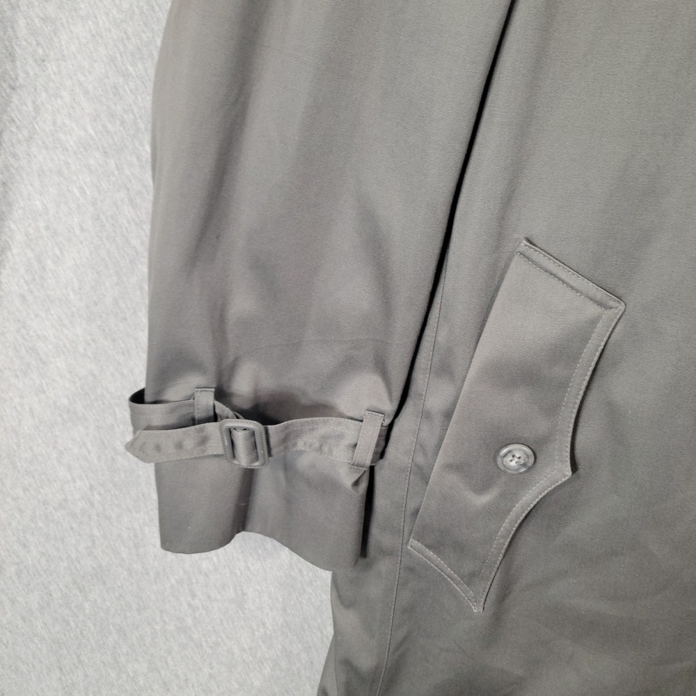 Vintage Towne London Fog Trench Coat Men 44 Gray Double Breasted Dark Academia - Picture 6 of 16